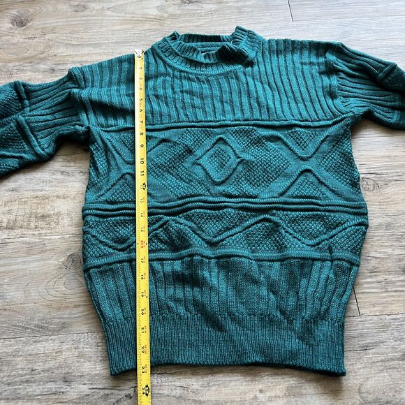 Vintage Sweater Knit Women's Medium 90s Saturdays Oversized Green Teal - Picture 4 of 5